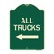 Signmission Driveway All Trucks with Left Arrow Heavy-Gauge Aluminum Architectural Sign, 24" x 18", G-1824-24130 A-DES-G-1824-24130 - alternate 1